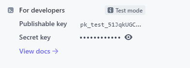 Stripe dev keys